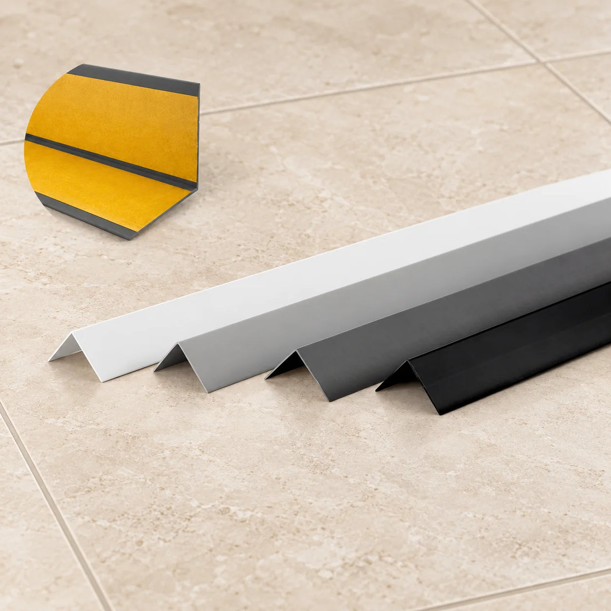 1m Self Adhesive PVC Corner Trim – 90° Plastic Angle Edge Protector All Variants