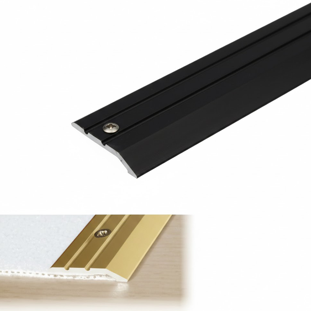 Black Anodised aluminium door threshold ramp profile A01 30mm width