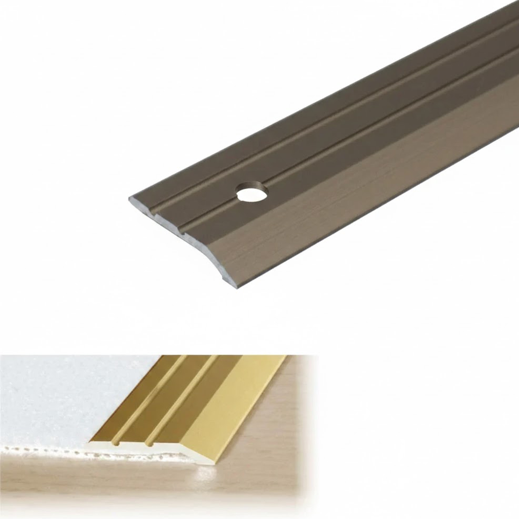 Champagne A01 30mm aluminium ramped door threshold profile for floor level changes