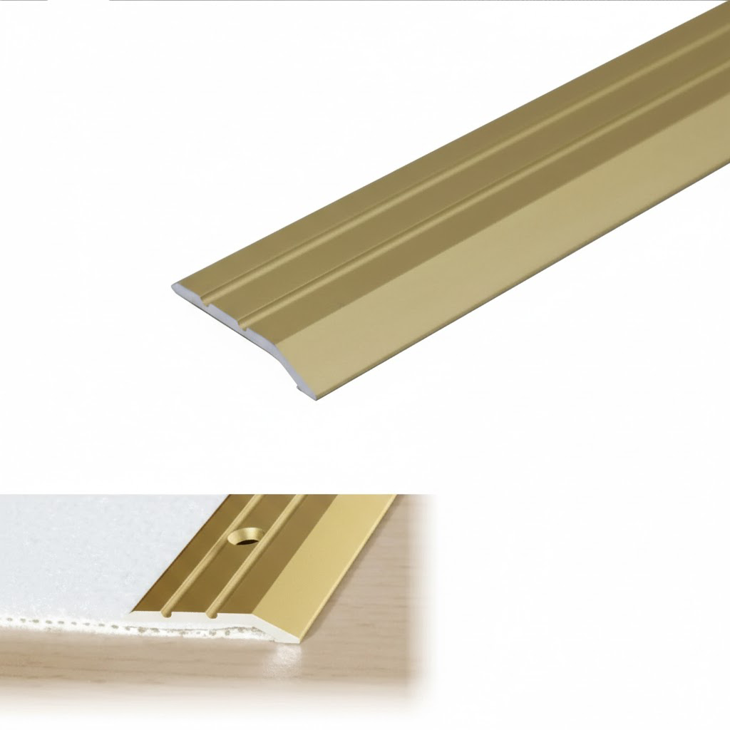 Golden Anodised aluminium door threshold ramp profile A01 30mm width