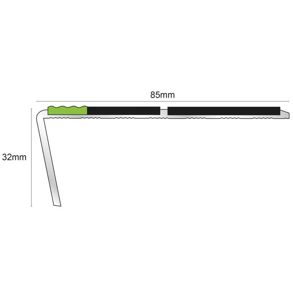 Aluminium Non Slip Stair Nosing Edge Trim With Pvc