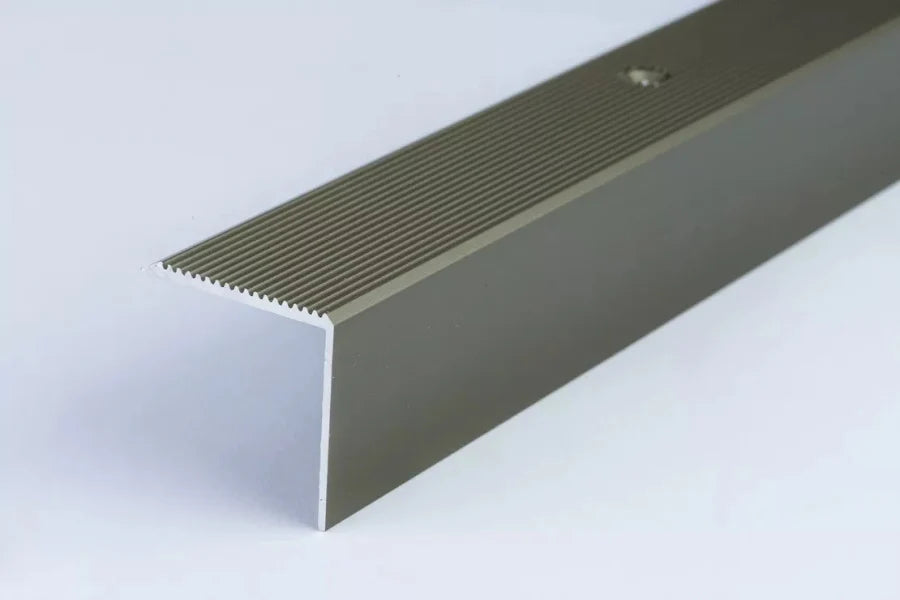 Anodised Grooved Anti-Slip Aluminium Stair Nosing 30 MM x 30 MM x 0.9 Metres Length