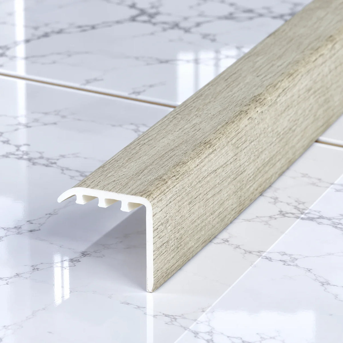 Laminate Stair Nosing 30x30mm uPVC Wood Effect Profile – 0.9m In Avero Oak Color