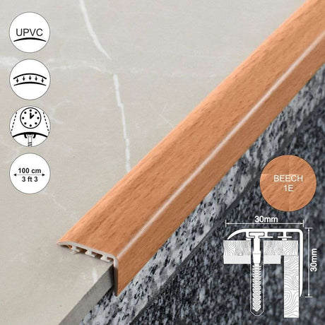 Wood Effect Stair Nosing Edge Trim ( 30 x 30mm )