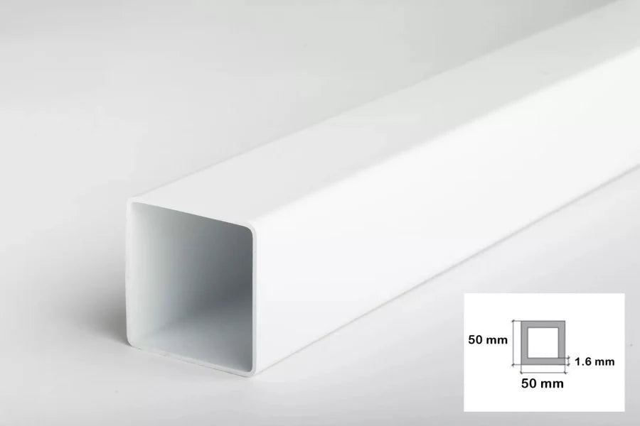 Black & White Durable PVC Plastic Box Section Square Tube