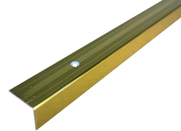 S02 Aluminium Stair Nosing 25x20mm Brass Effect Finish