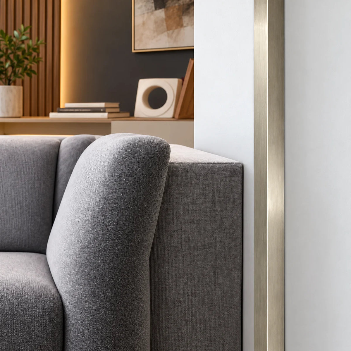 Brushed Metallic Grey Aluminium Angle Trim – 1m L Profile | 5x5 to 30x30mm Realuse Image