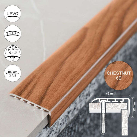 Wood Effect Stair Nosing Edge Trim ( 45 x 22mm )