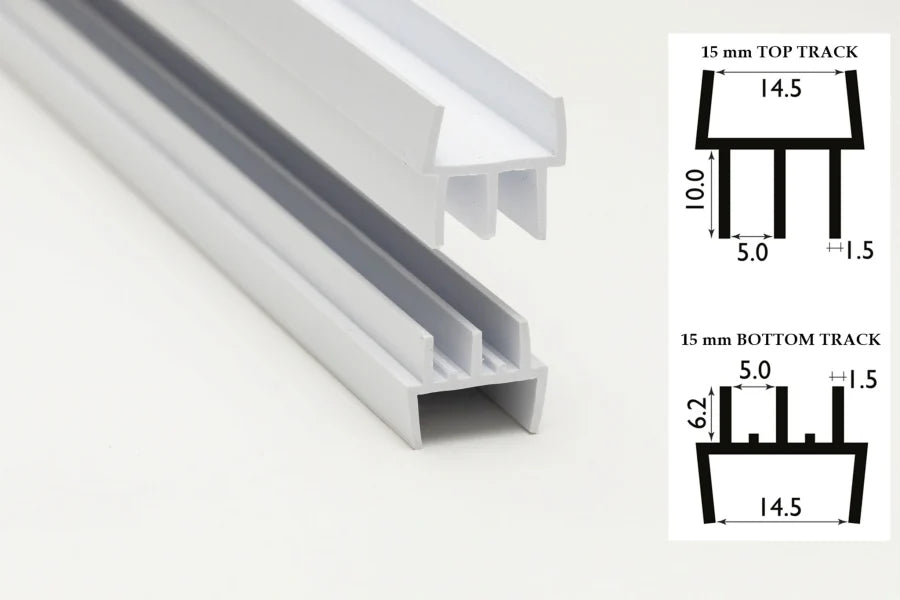 Clip-On Vivarium Double Channel Top & Bottom Glass Runners Track for 15/18 MM Board