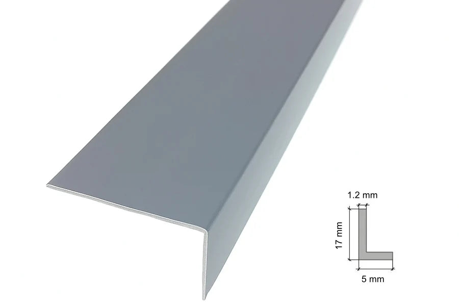 Equal & Unequal Edge Protector Dark Grey PVC Plastic Corner Angle Trim 90°