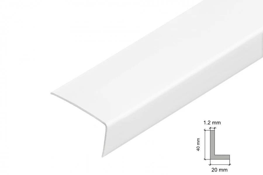 Equal & Unequal Edge Protector White PVC Plastic Corner Angle Trim 90°