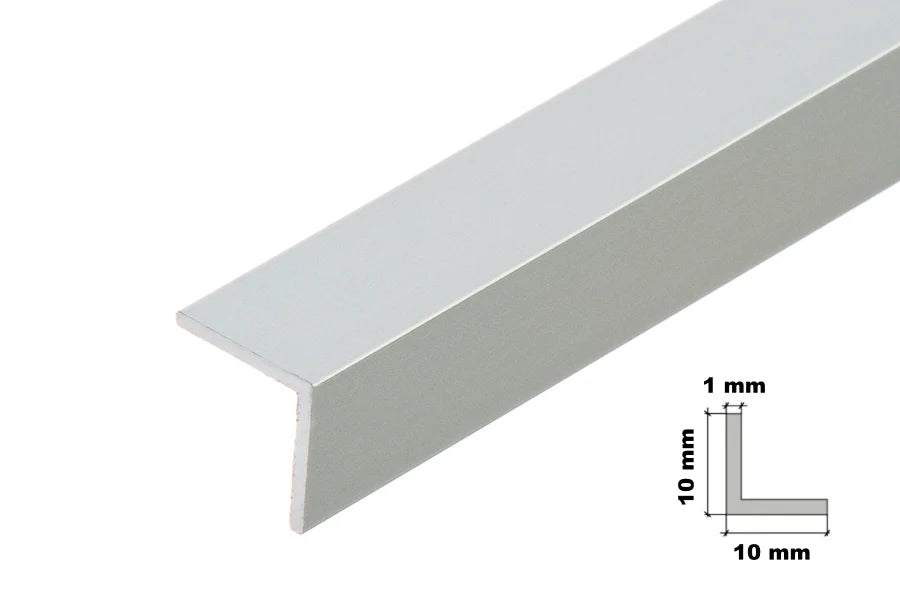 Extruded Angle Corner Anodised Aluminium (Silver & Gold)