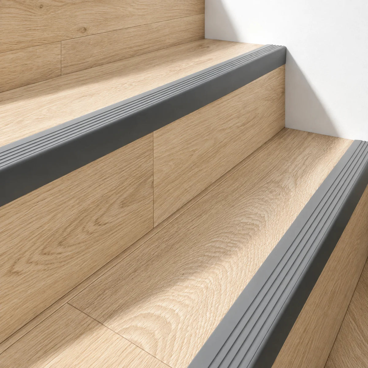 Non Slip Stair Nosing 50x42mm Flexible PVC Rubber Profile – 1.18m In Grey Color