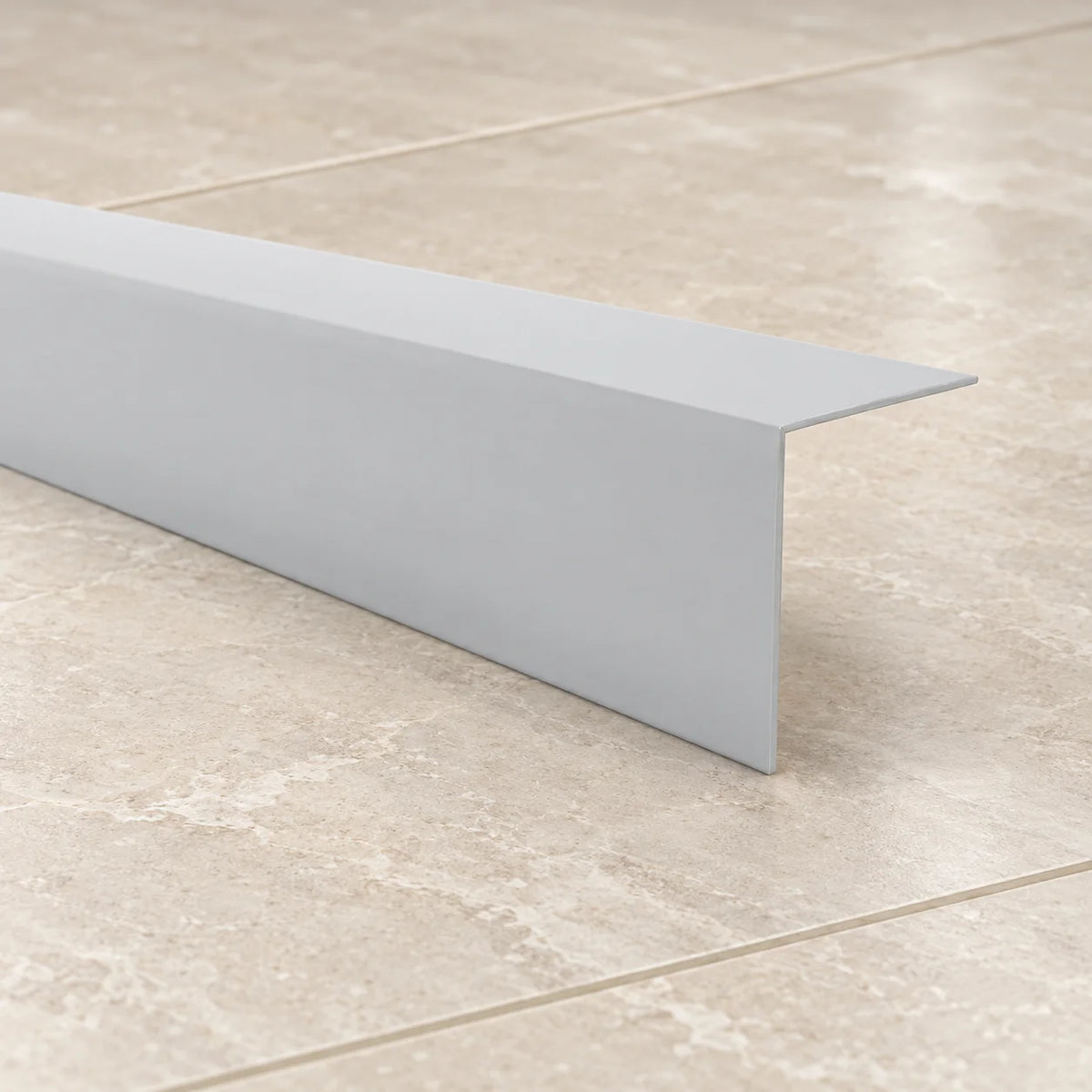1m Self Adhesive PVC Corner Trim – 90° Plastic Angle Edge Protector In Light Grey Color
