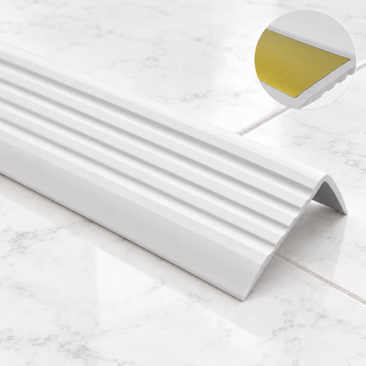 Self-Adhesive Non Slip Stair Nosing 40x25mm Flexible PVC Profile – 1.18m In Light Grey Color