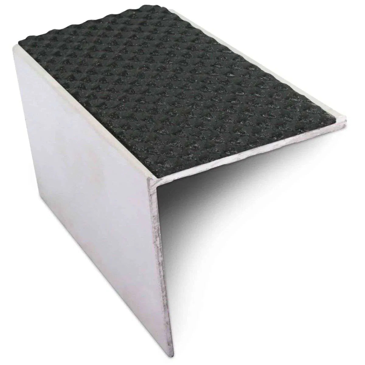 Black NSL19 Tredsafe DDA Compliant Aluminium Non Slip Stair Nosing Edge Trim With Pvc Insert