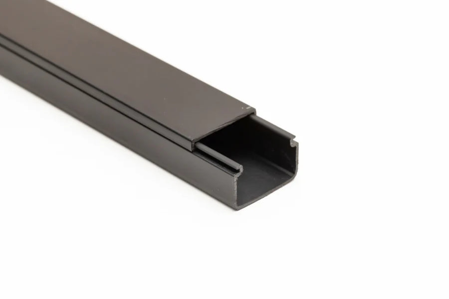 PVC Plastic Cover Mini Cable Trunking Srew Fix Wire Conduit Black