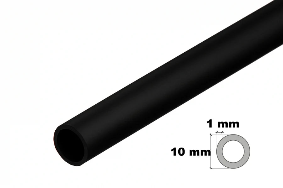 PVC Plastic Round Pipe Tube Black -1m / 39.37" Length