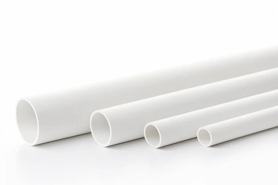 PVC Plastic Round Pipe Tube White -1m / 39.37" Length