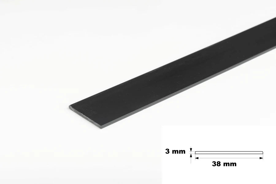 PVC Plastic TW Black White Anthracite Flat Bar Strip