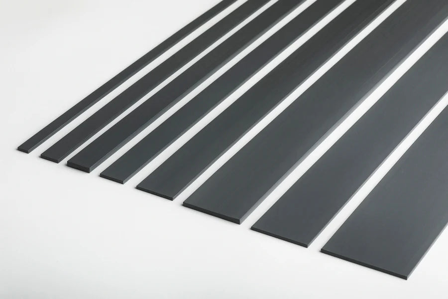 PVC Plastic TW Black White Anthracite Flat Bar Strip