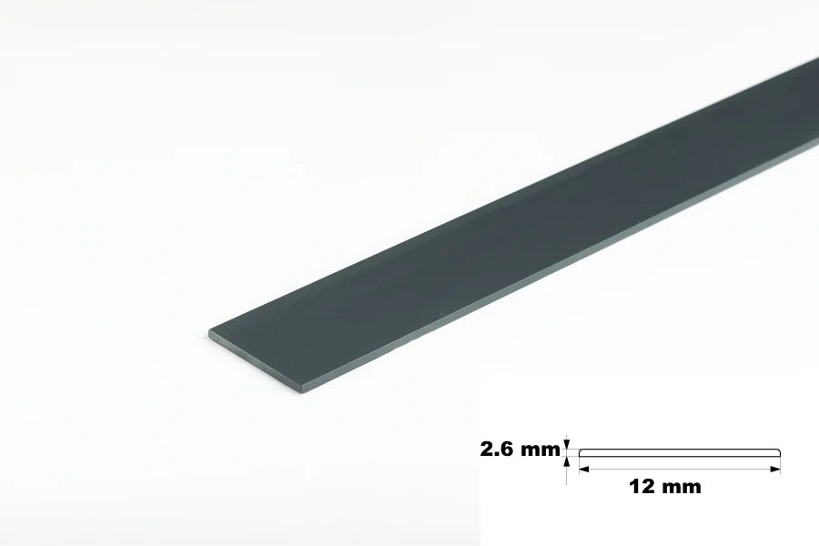 PVC Plastic TW Black White Anthracite Flat Bar Strip