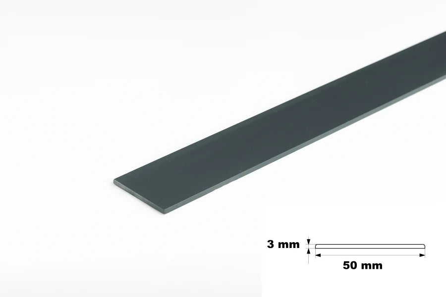 PVC Plastic TW Black White Anthracite Flat Bar Strip