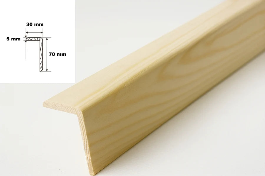 Pine Wood Internal External Edge Moulding Corner Angle Trim 90°