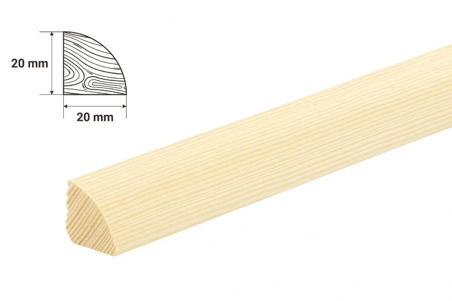 Pine Wood Natural Moulding Quadrant Trim Decorative Flooring Edge Beading Strip