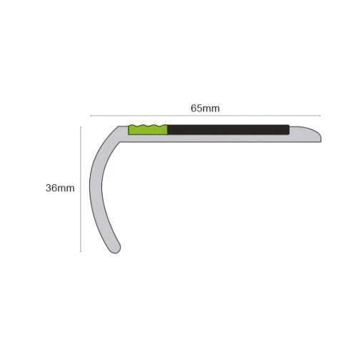 ASB 65x36mm Slimline PVC Stair Nosing with Glow Insert