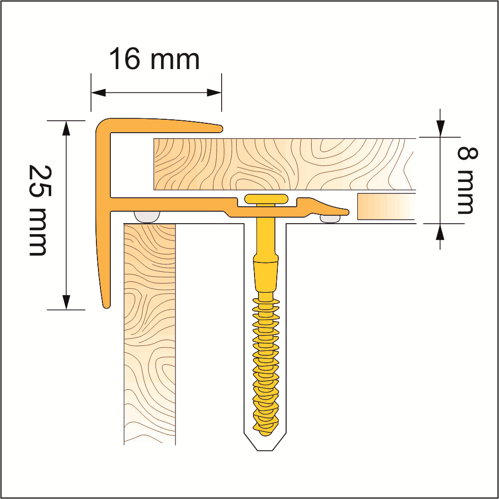 Push-In Pvc Wood Effect Stair Nosing