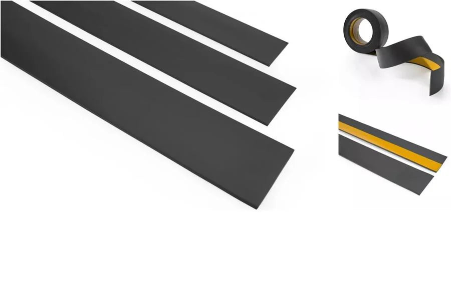 Self-Adhesive PVC Plastic Roll Black White Anthracite Cover Strip Flat Bar