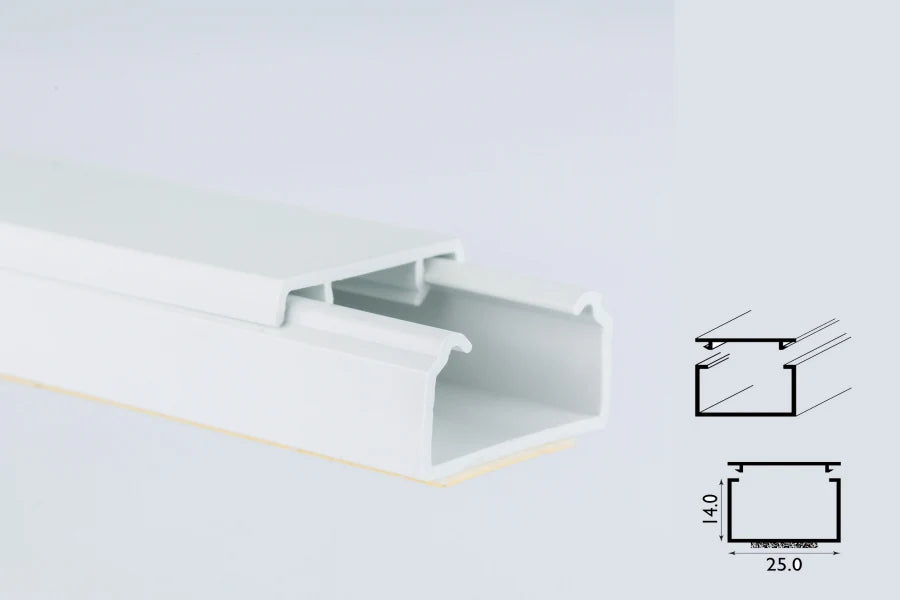 Self-Adhesive White PVC Plastic Cover Mini Cable Trunking Wire Conduit