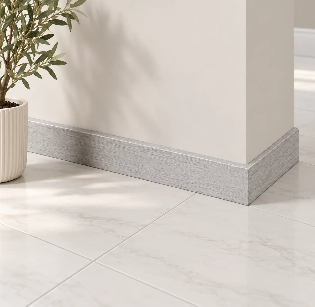 80x14mm Polystyrene Skirting Board – 2.2m Wall Floor Edge Trim Realuse Image