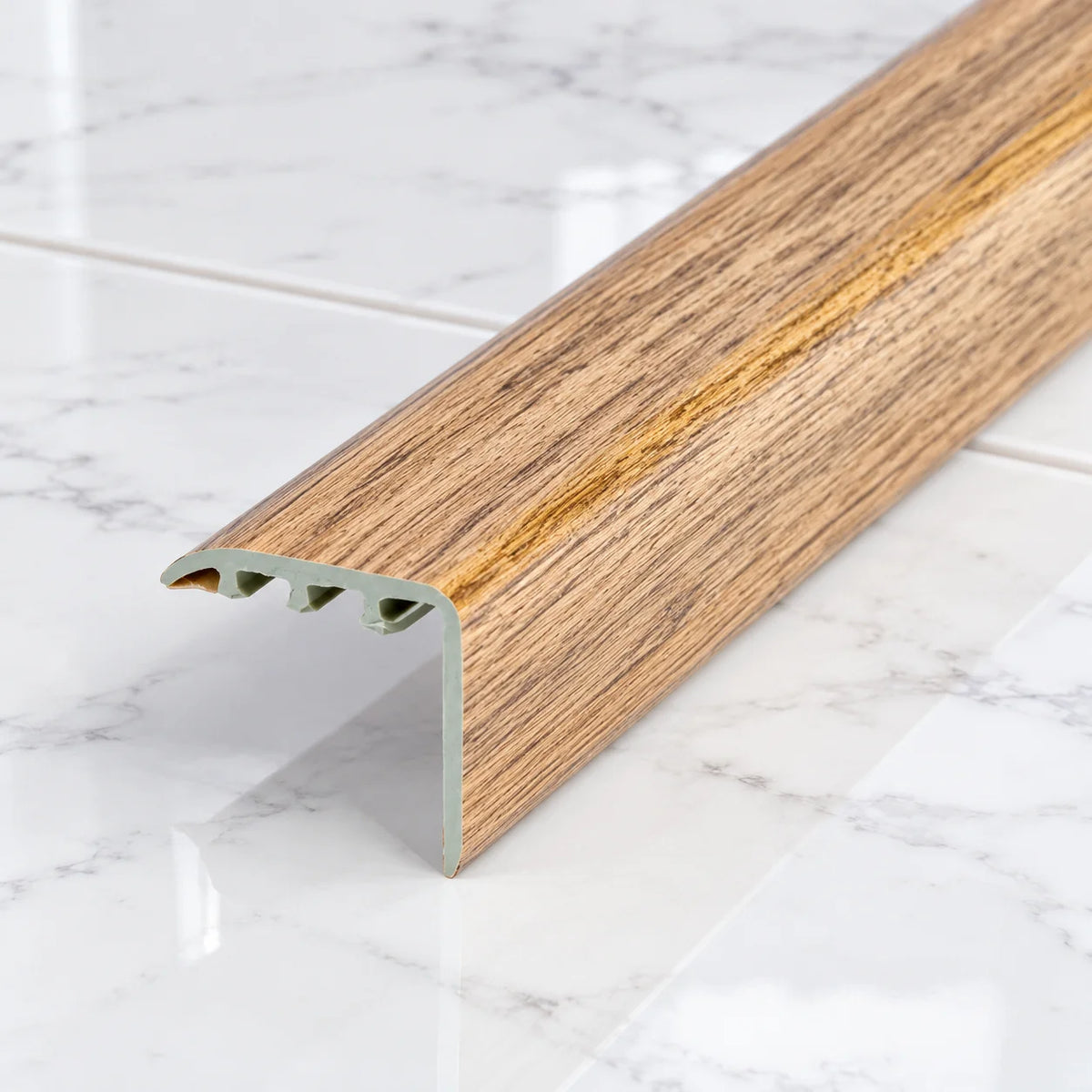 Laminate Stair Nosing 30x30mm uPVC Wood Effect Profile – 0.9m In Smoked Oak Color