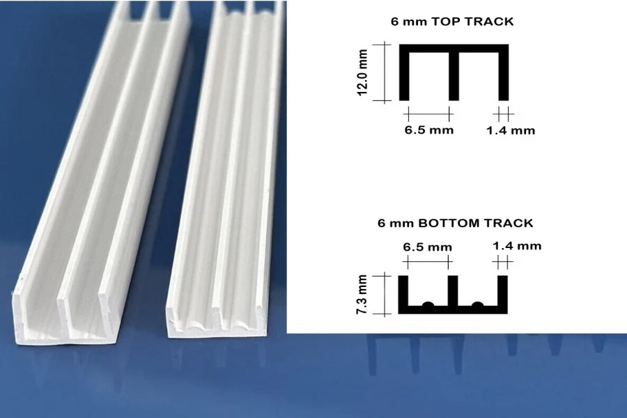 Vivarium Top & Bottom Double Channel Glass Runners Track