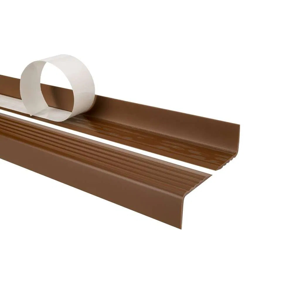 Brown PVC Non Slip 735-ND Flexible Anti-Slip Self-Adhesive Stair Nosing