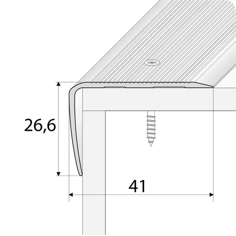 Aluminium Non Slip Ribbed Treads Stair Nosing Edge Trim