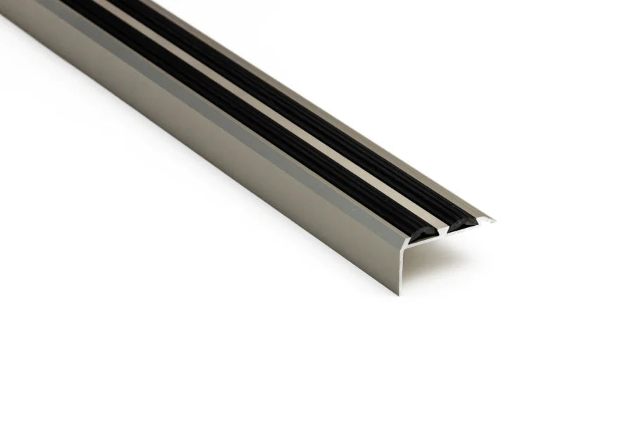 Aluminium Stair Nosing with Rubber Insert 35mm x 19mm