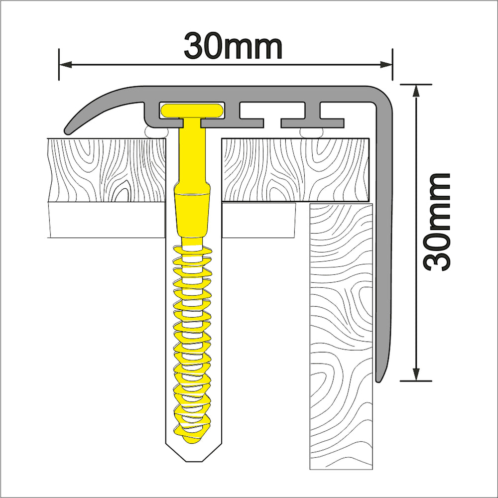 Wood Effect Stair Nosing Edge Trim ( 30 x 30mm )