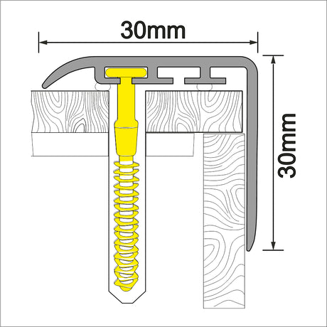 Wood Effect Stair Nosing Edge Trim ( 30 x 30mm )