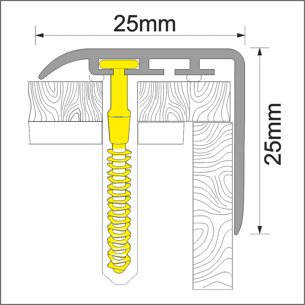 Wood Effect Stair Nosing Edge Trim ( 25 x 25mm )