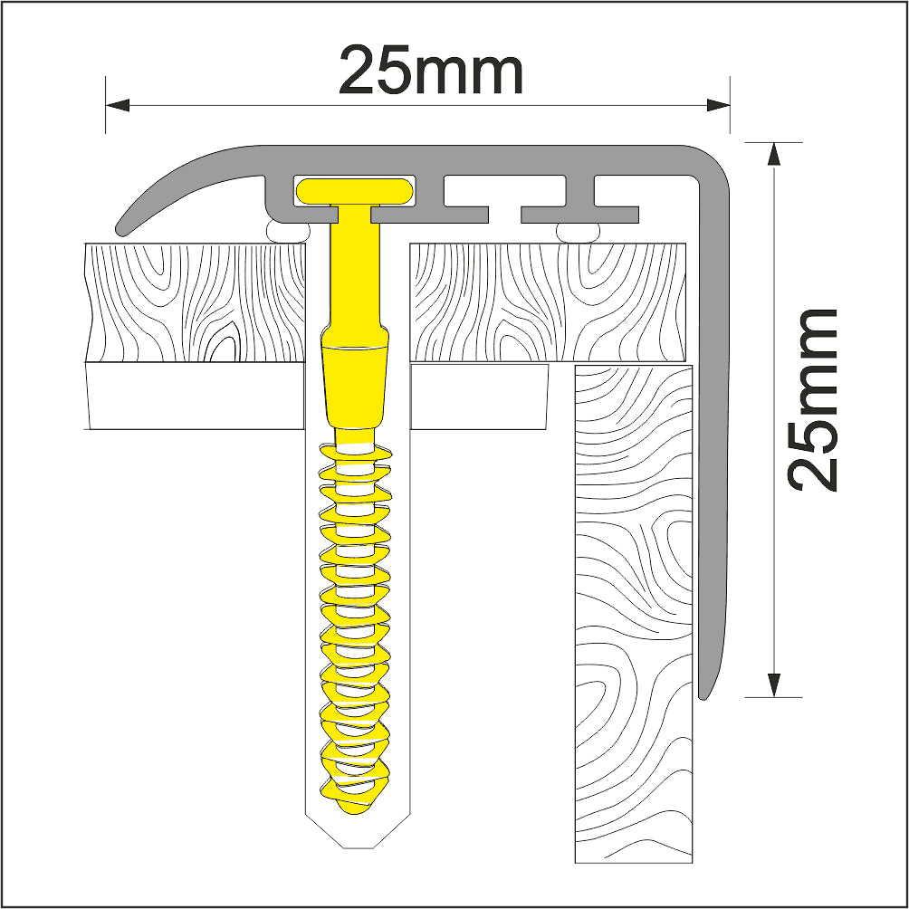 Wood Effect Stair Nosing Edge Trim ( 25 x 25mm )