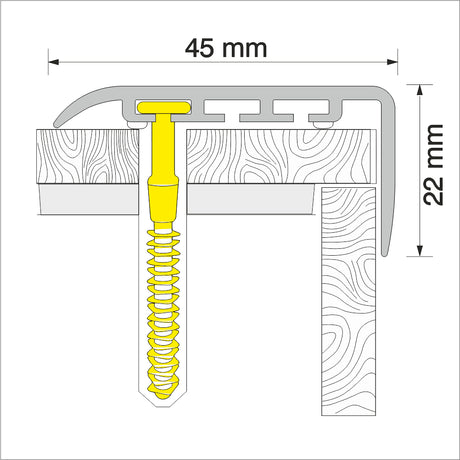 Wood Effect Stair Nosing Edge Trim ( 45 x 22mm )