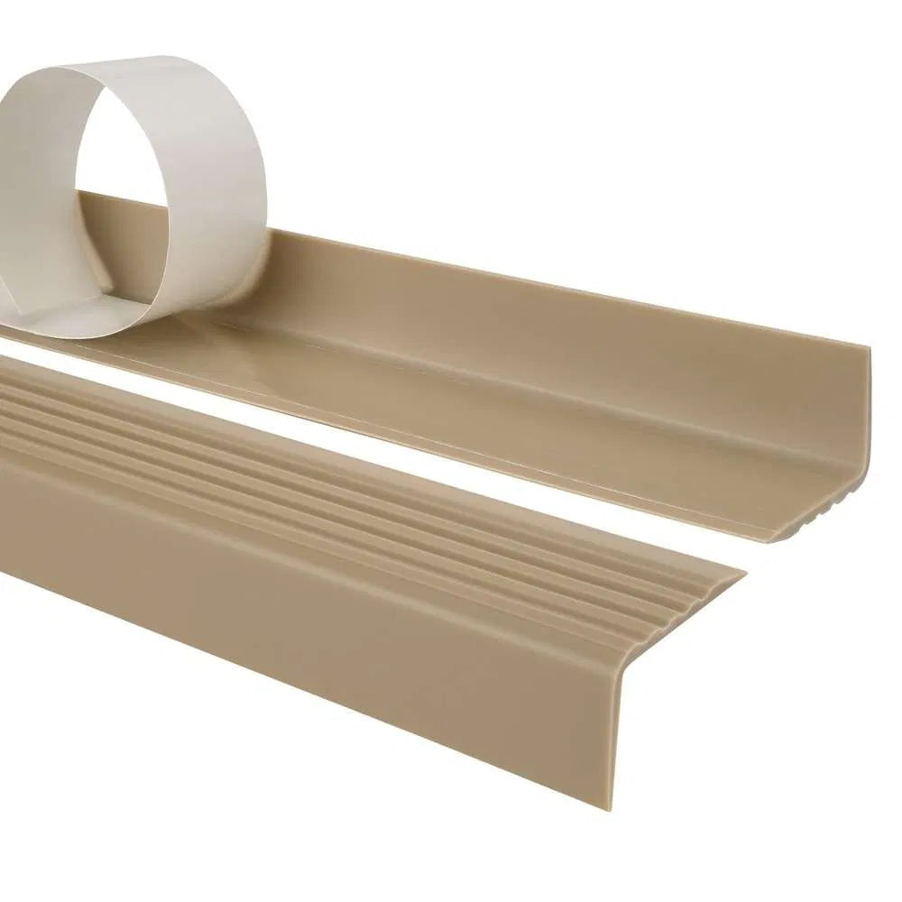 Beige PVC Non Slip 735-ND Flexible Anti-Slip Self-Adhesive Stair Nosing