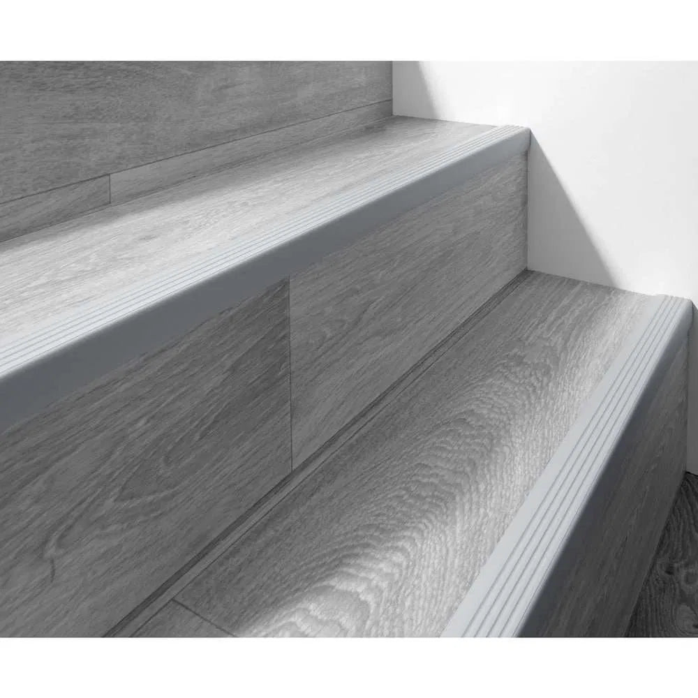 Grey PVC Non Slip 735-ND Flexible Anti-Slip Self-Adhesive Stair Nosing
