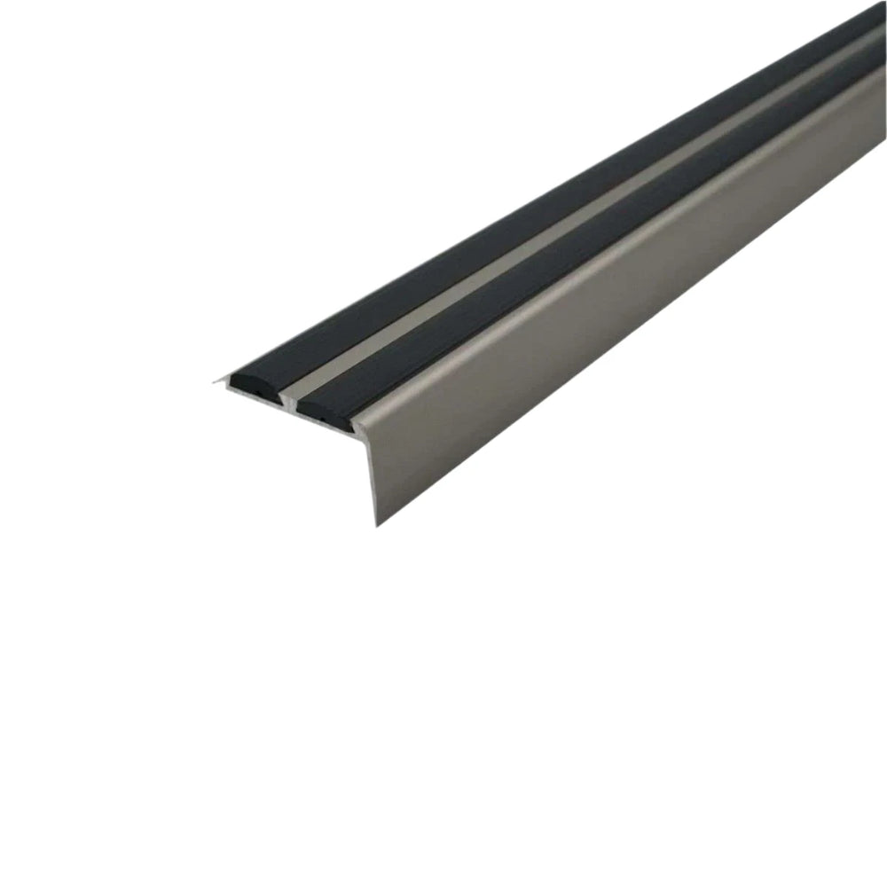 Inox A37 36 x 20mm cayrus Aluminium Non Slip Rubber Stair Nosing Edge Trim With Inserts