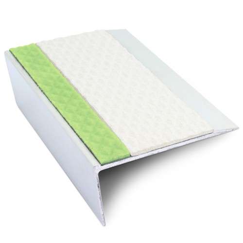 ASL15 Tredsafe 66x32mm Aluminium Non Slip Stair Nosing Edge Trim With Pvc Insert
