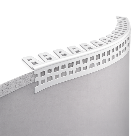 25x25 PVC flexible render corner bead used on arched wall to create clean curved edges
