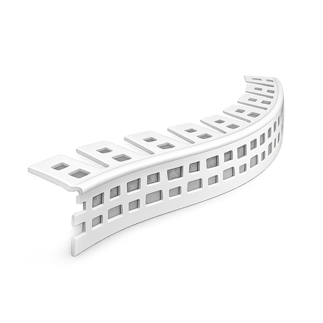 PVC flexible arch render corner bead 25x25mm 3m length for smooth curved plaster finishes